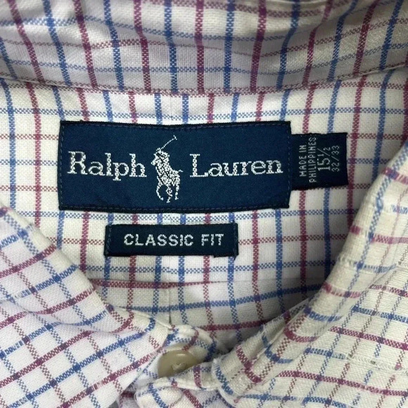 Ralph Lauren Flesh Pony Button Down Dress Shirt Mens 15.5 Classic Fit 1246 - Picture 3 of 7